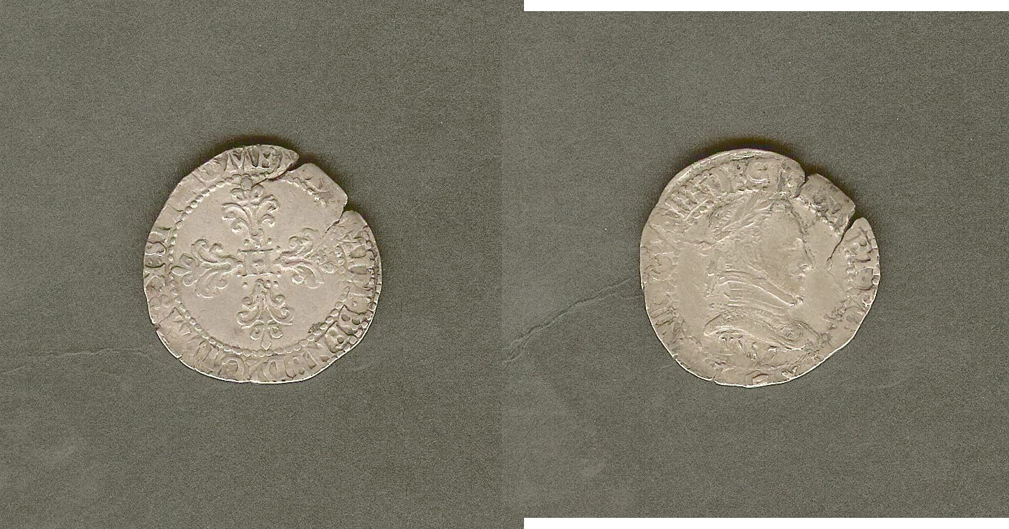 Henri III Demi Franc 1587 Bordeaux TTB